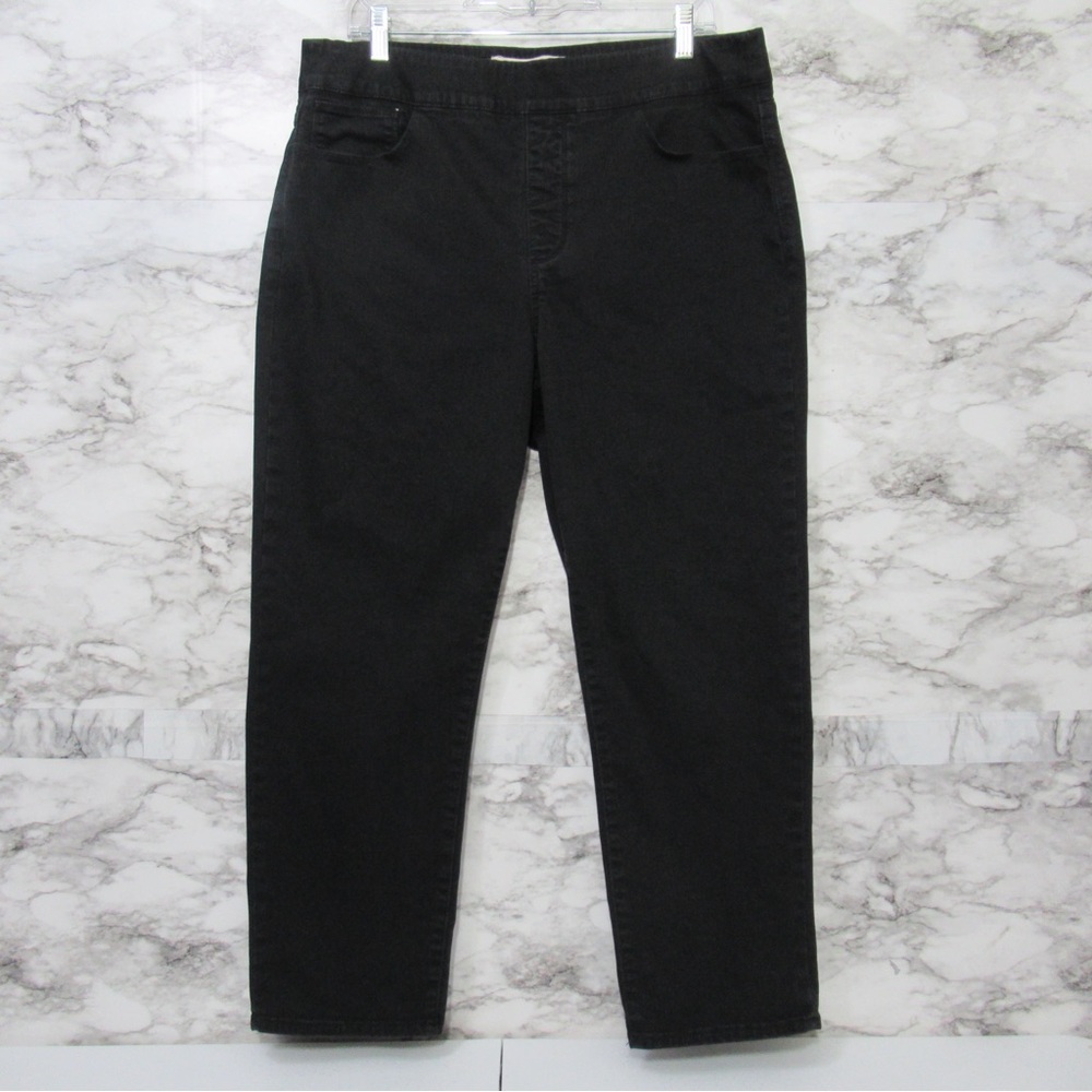 Soft Surroundings The Ultimate Pull-On Black Denim Jeans Size Large